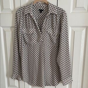 Ann Taylor Patterned Button-Up Women's Top